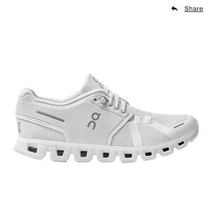 White womens on cloud 5 sneakers